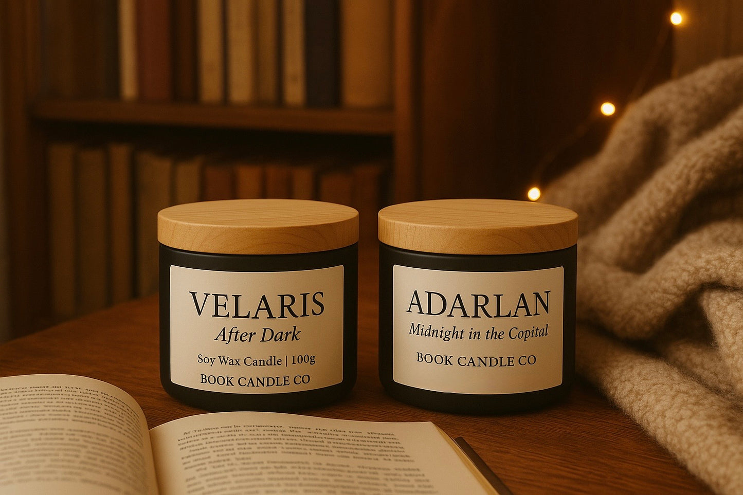 Adarlan – Midnight in the Capital | Hand-Poured Book Candle